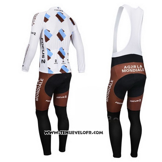2013 Maillot Ciclismo Ag2r La Mondiale Marron Manches Longues et Cuissard
